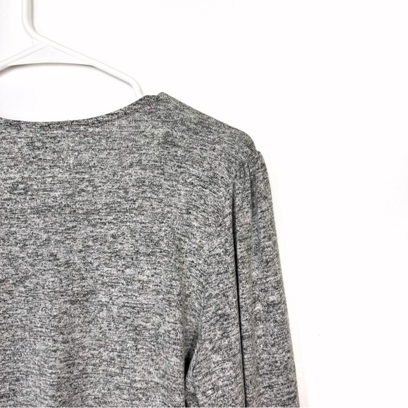 Gibsonlook V-Neck Sweater Long Sleeves Heather Grey Lightweight Top Size M NEW - Picture 6 of 9